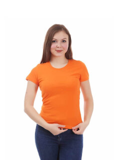 Оранжевая женская футболка с лайкрой